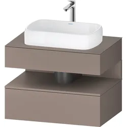 Duravit Collection One Konsolenwaschtischunterbau, 1 Auszug, 1 Schubkasten, Ausschnitt mittig, 800x550x600mm, Nische Basalt Matt, QA4730043430010, Farbe: Basalt Matt/mit Nischenbeleuchtung