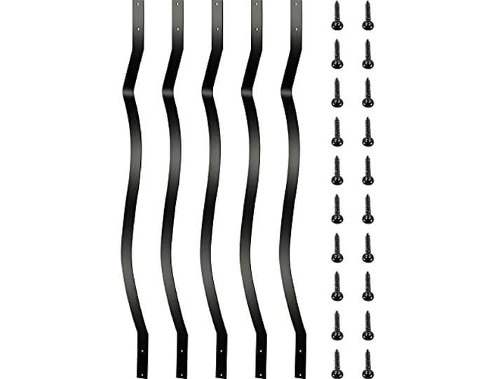 VEVOR Balustres de terrasse en métal\, 82 x 2\,5 cm\, balustre d'escalier en fer lot de 51\, avec vis\, pour terrasse en bois et composite\, balustre garde corps élégant pour escalier extérieur\, porche