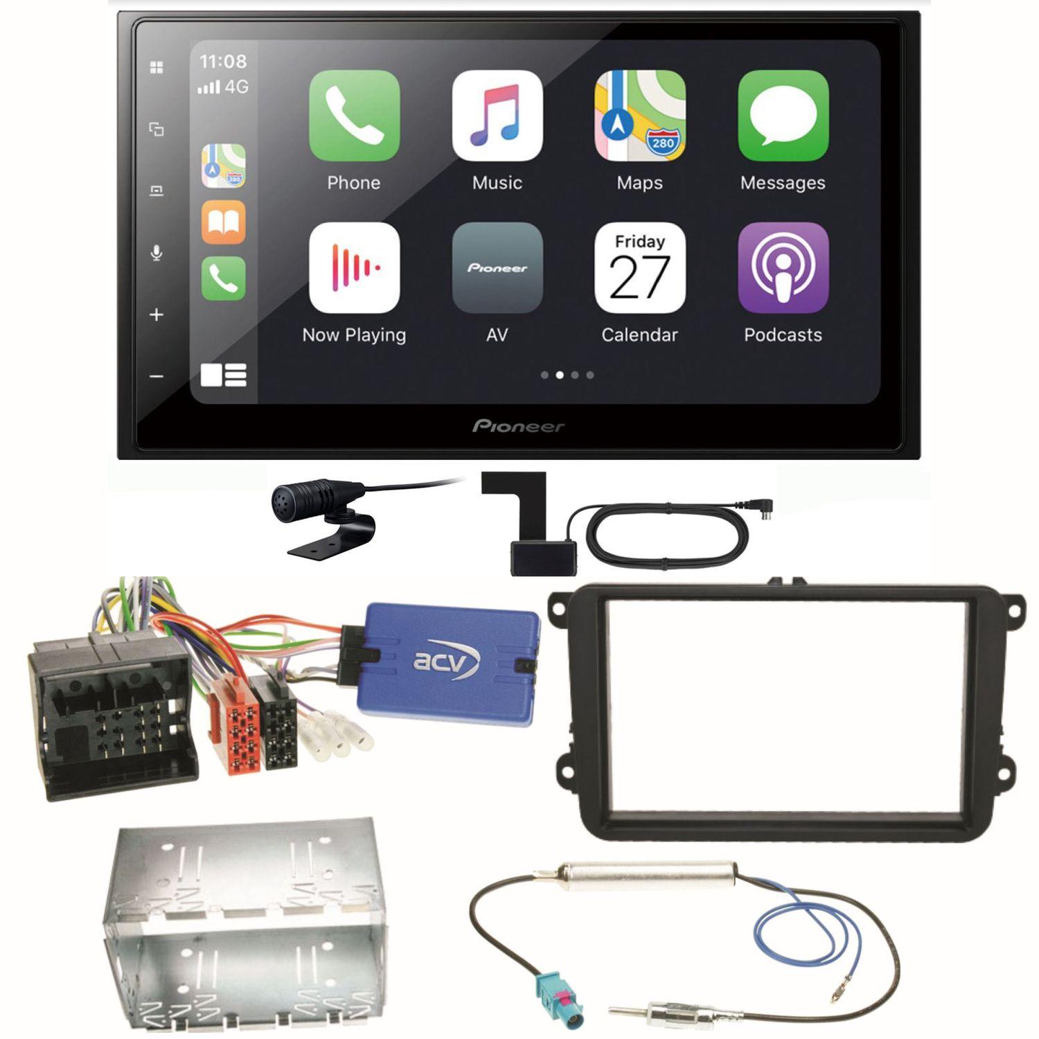 Pioneer SPH-DA250DAB Bluetooth USB Einbauset für EOS Polo Caddy Amarok Scirocco