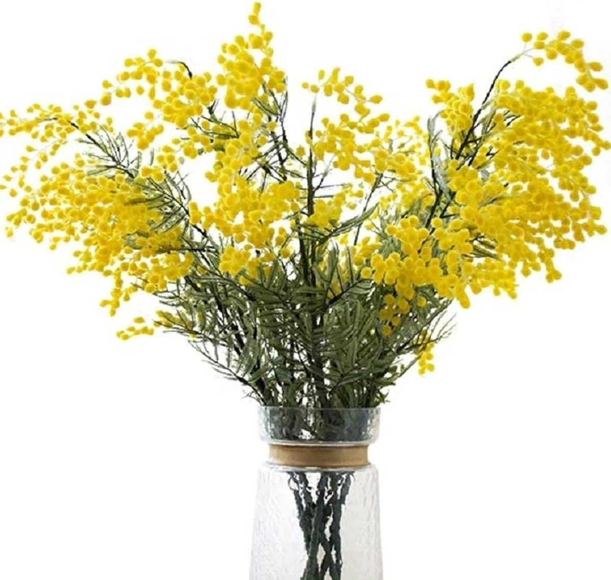 Set van 6 gele kunstzijden bloemen voor woondecoratie, weerbestendig