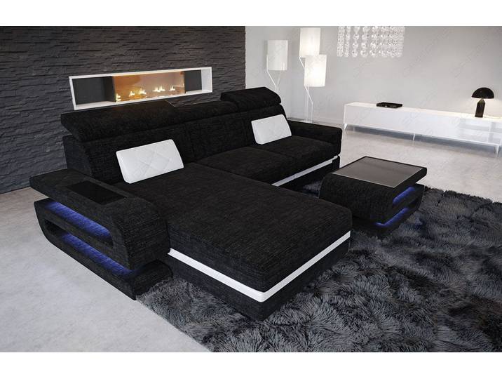 Ecksofa Bologna L-Form aus Stoff