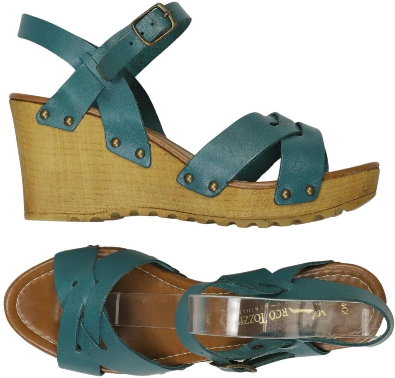 Marco Tozzi Damen Sandalen, Türkis, Gr. EU 40, Leder - Second Hand