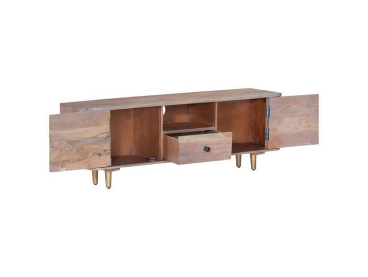 Console TV VENT-FLASH - Banc TV Meuble TV - 118x30x40 cm Bois d'acacia massif - Meuble de Salon（96546）ZLH