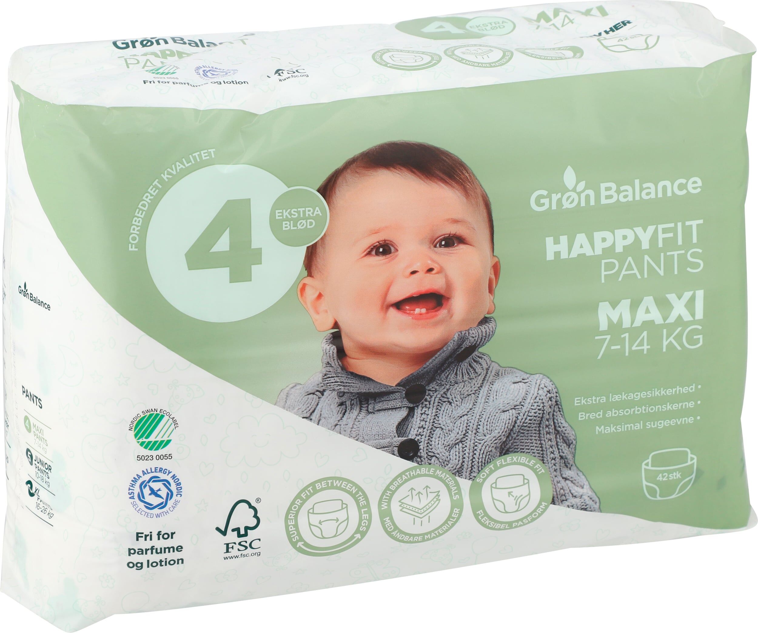 Grøn Balance Windelhöschen Maxi Größe 4 42 Stück - 42 Stück