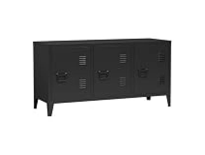 Helloshop26 Meuble TV Support télévision Salon étagère avec 3 Portes 58 x 113 x 40 cm Noir 03_0010070