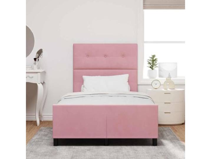 KTHLBRH Boxspringbett 120 x 190 cm Samt Rosa Massives Kiefernholz, modernes Design, perfekt für Schlafzimmer