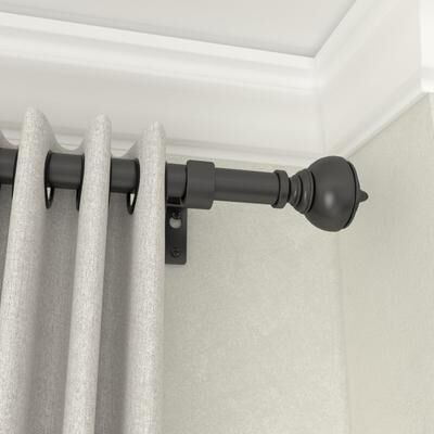 Acroma Black Steel Adjustable Single Elengant Curtain Rod