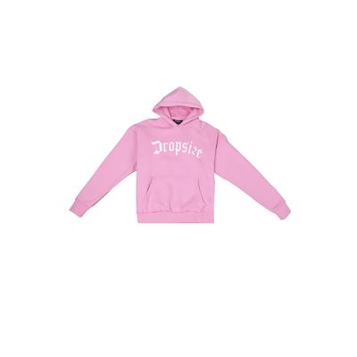 Rundhalspullover DROPSIZE "Dropsize HEAVY LOGO DESIGN HOODIE", Herren, Gr. XS, pink, 70% Baumwolle, 30% Polyester, mehrfarbig, oversize, ohne Ausschnitt, Pullover Rundhalspullover