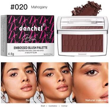 Inspired Finds RosyGlow Matte Blush Palette With Embossed Finish High Pigment Face Blush Powder For Natural Cheek Color mahogany
