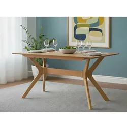Massivholztisch Holztisch im Skandi Design 140 cm breit