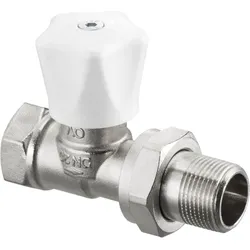 Oventrop Baureihe HRV Handregulierventil 1194604 1/2", Durchgang, verkürzt, Messing vernickelt