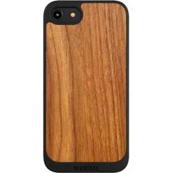 Nivocase Handyhülle für Apple iPhone 7 Hülle NIVOpure Case Schwarz Holz Holzoptik Lärche (Apple iPhone 7), Smartphone Hülle, Schwarz