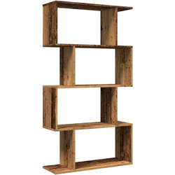vidaXL Raumteiler-Bücherregal 4 Böden Altholz-Optik 70x24x129 cm