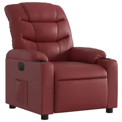 vidaXL Relaxsessel Elektrisch Weinrot Kunstleder