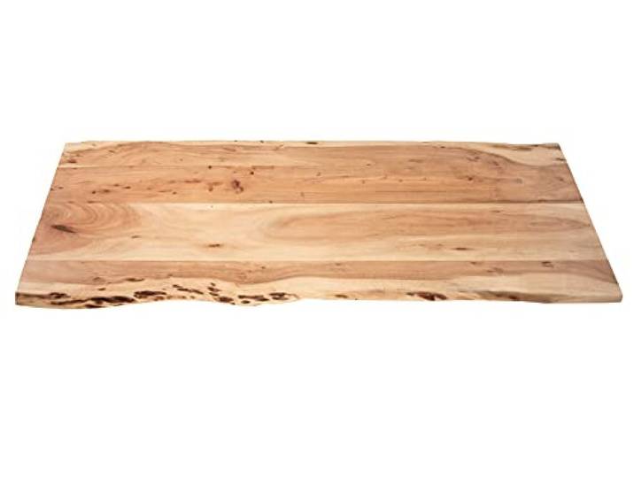 SAM Holzplatte Louis 140x60 cm Akazie Natur lackiert Baumkante Tischplatte Baumkanten-Platte, Akazienholz naturfarben massiv, für Heimwerker, Arbeitsplatten, Tische & Fensterbretter