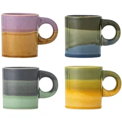 Bloomingville, Tasse, - Joris Mug - Multi - Stoneware (140 ml, 2x)