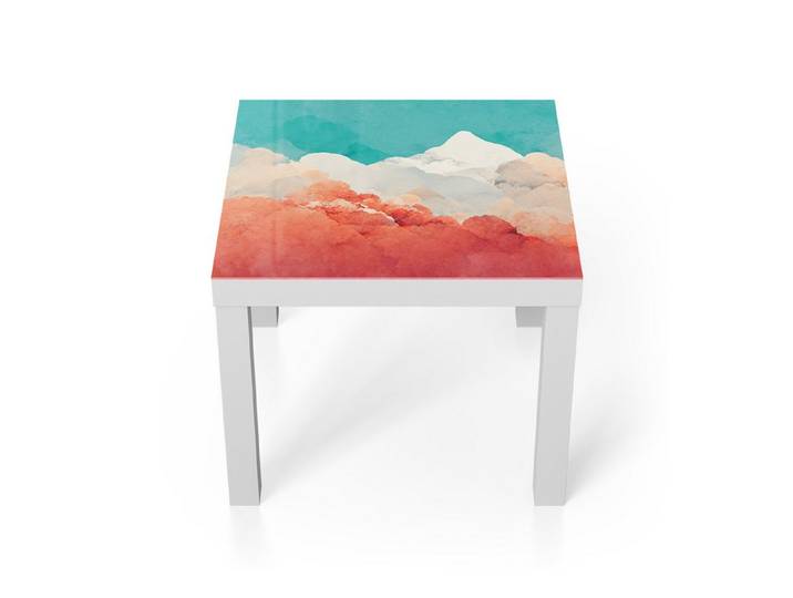 DEQORI Couchtisch 'Malerische Bergträume', Glas Beistelltisch Glastisch modern