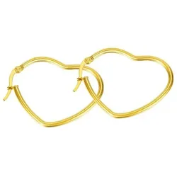 Paar Creolen FIRETTI "Schmuck Geschenk Herz", gold (gelbgoldfarben), Ohrringe, Damen, 32mm, Edelstahl