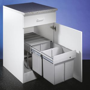 Wesco Einbaumülleimer Double-Master 345 S/400-2, ab 40cm Schrankbreite, Kunststoff, 2x 16 Liter
