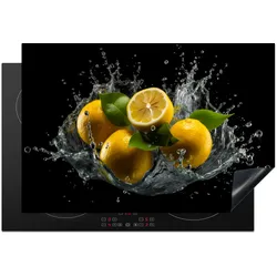 HERDABDECKPLATTE Zitrone - Obst - Gelb - Schwarz Glaskeramikkochfeldabdeckung 76x51.5 cm