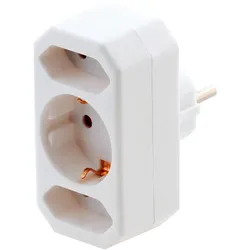 Brennenstuhl Steckdosen-Adapter 2x Euro + 1x Schutzkontakt, weiЯ