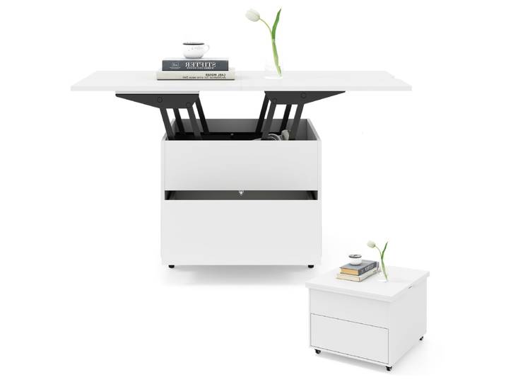 In Hoogte Verstelbare Salontafel 3-in-1 Opvouwbare Eettafel Moderne Uitschuifbare Salontafel