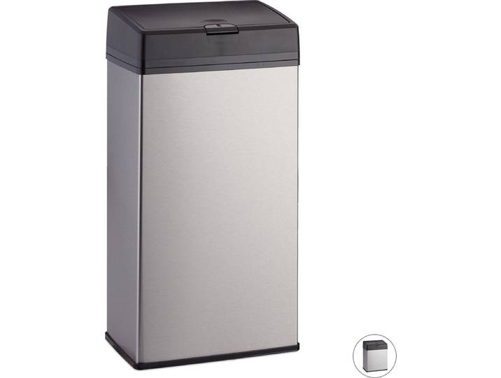 prullenbak rvs - 6 l - push - badkamer - keuken - zilver