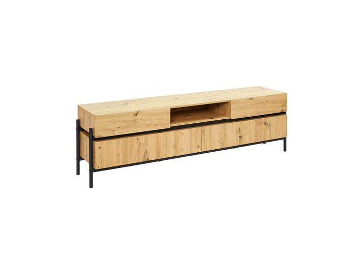 TV-Element Schwarz, Eichefarben 175/54/41,5 cm