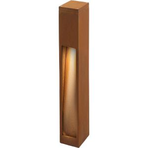 SLV Wegeleuchte Rusty Slot 80, braun, mit 230 V Netzstrom, Pollerleuchte, E27-Fassung, IP44 Spritzwasserschutz, Höhe 80cm