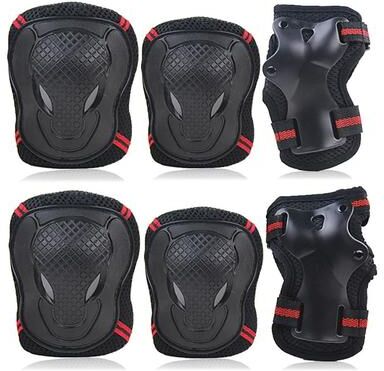 Inspired Finds 6 Piece Knee Elbow And Wrist Protective Gear Set For Skating And Cycling red m