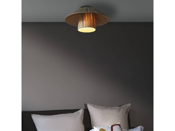 OSRAM Deckenlampe Decor Bamboo Paper Hut, dimmbar, braun / rost, für Wohn- / Esszimmer, Bambus, Landhaus / Rustikal, Deckenlampe
