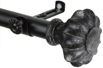 InStyleDesign Amor Adjustable Black Curtain Rod Set