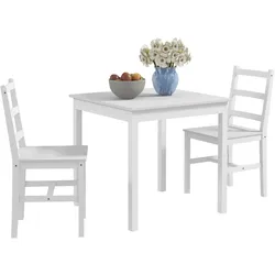 HOMCOM Essgruppe 3er-Set, Esstisch mit 2 Stühlen, Küchentisch-Set für 2 Personen