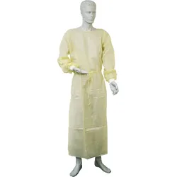 Besucherkittel Gelb M. Strickbündchen 125x140cm 10 ST