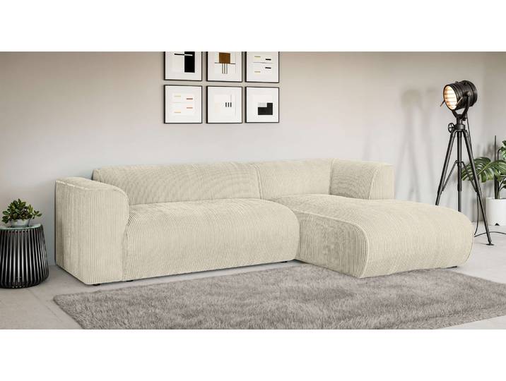 Ecksofa, Polyester, Beige, 257×161 cm, Aufwendig Gepolstert, Modern, Inosign