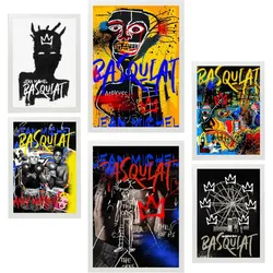 POSTER Set Mit 6 Ikonische Basquiat Graffiti Pop Art A3 & A4 Weißer Rahmen