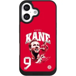 Nivocase Handyhülle für Apple iPhone 16 Hülle NIVOpure Case Schwarz FC Bayern München FCB Harry Kane (Apple iPhone 16), Smartphone Hülle, Schwarz