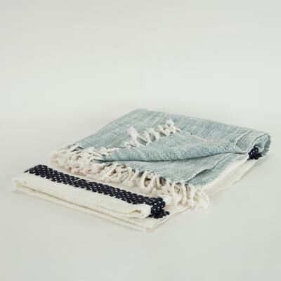 Rizzy Home Color Block with Stripes Woven Throw