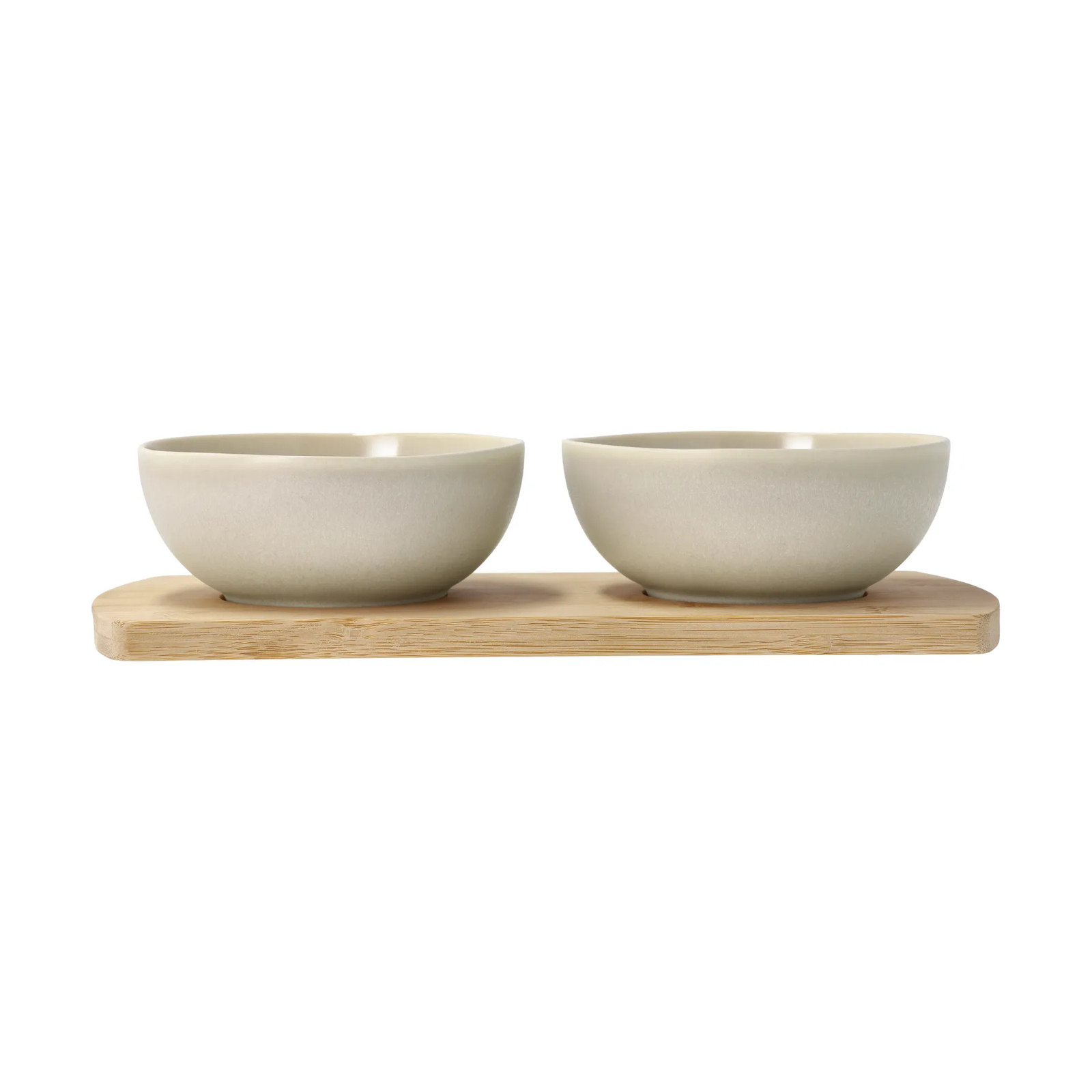 Villa Collection Shoku bamboe dienblad met 2 schalen Beige