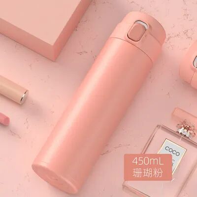 Uplifted Trends Stainless Steel Insulated Vacuum Flask Water Bottle Hot & Cold Travel Mug coral Pink