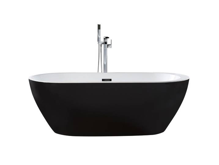 BADEWANNE FREISTEHEND 80x170x59 cm schwarz Nevis