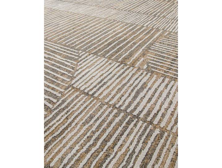 Teppich ESPRIT Raymond , beige (beige grau), B:133cm H:15mm L:190cm, Oberfläche: 100% Polyester, Teppiche, Teppich, Kurzflor, Streifendesign, Hoch-Tief-Effekt, waschbar, Jute-Rücken