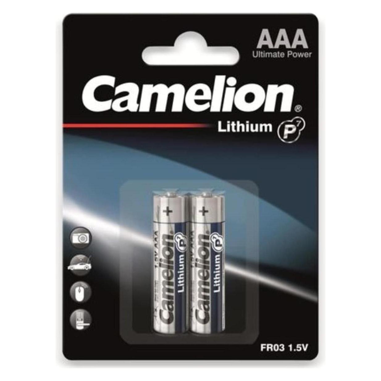Camelion 19000203 - Batterien Lithium P7 AAA / FR03, 2 Stück, Kapazität 1100 mAh, leistungsstarke Ei (2 Stk., AAA, 1100 mAh) (19000203)