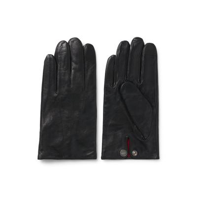 Lederhandschuhe HUGO "Jaan", Herren, Gr. 8, schwarz (schwarz 001), Leder, unifarben, Handschuhe, mit Logo auf dem Knopf