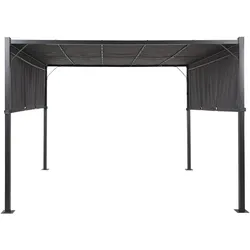 PERGOLA mit LED-Beleuchtung Stahl dunkelgrau 310/310 cm Parga