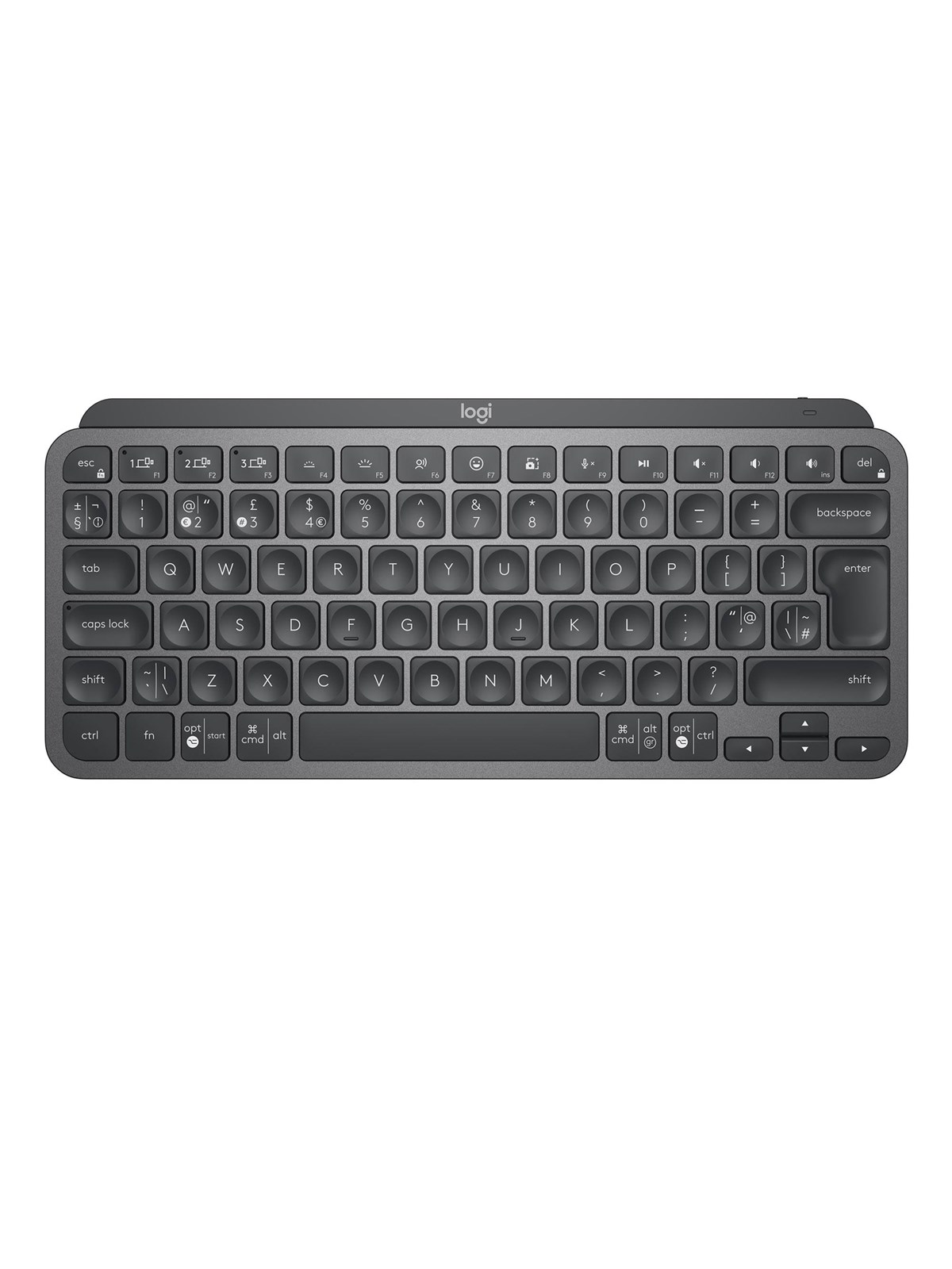 Logitech MX Keys Mini Minimalist Wireless Illuminated Keyboard - Graphite - CH - Tastatur - Schweiz - Schwarz