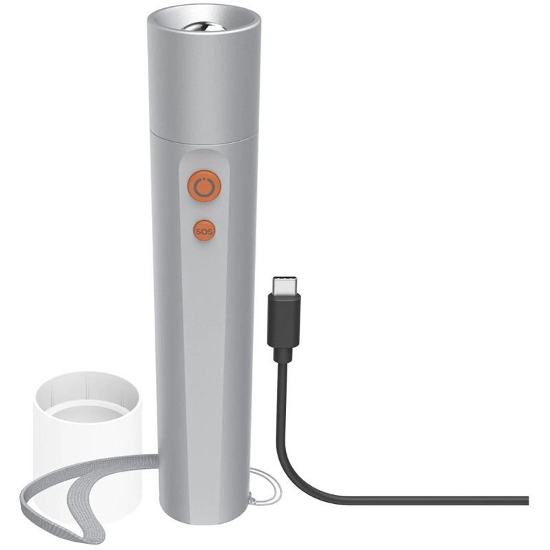 hama FL350-C LED Taschenlampe silber 17,5 cm, 1 St.