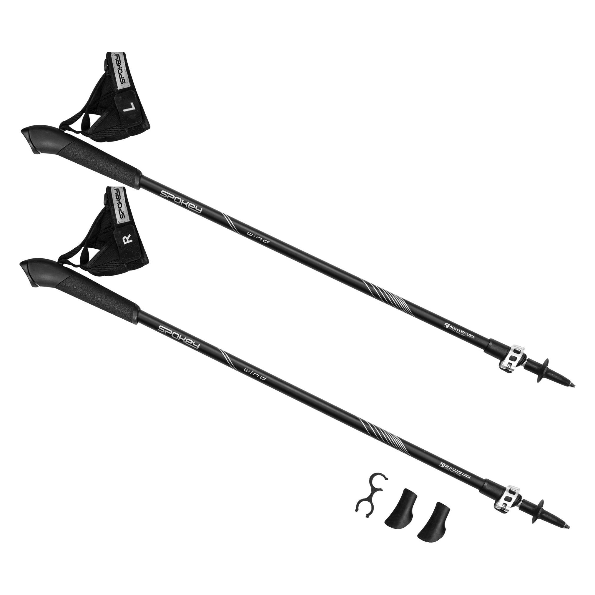 Spokey Wanderstöcke Nordic Walking Wind, 929472, schwarz (K10720)