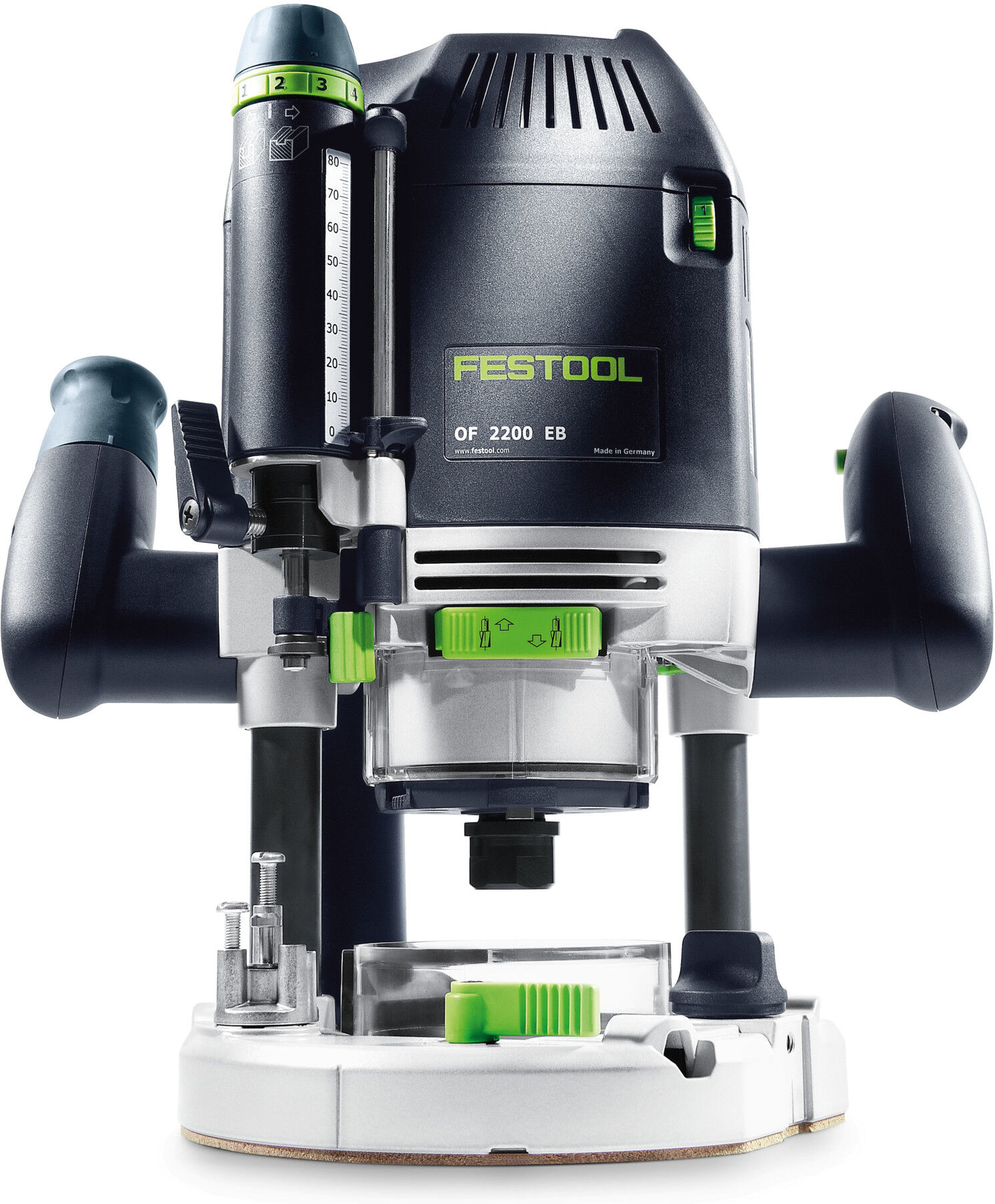 Festool OF 2200 EB-Set Oberfräse mit leistungsstarkem Motor und hoher Präzision für vielseitige Fräsarbeiten, inkl. Zubehör-Set, 576220)