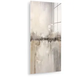 ACRYLGLASBILD Moderne Kunst - Abstrakt - Beige 60x120 cm